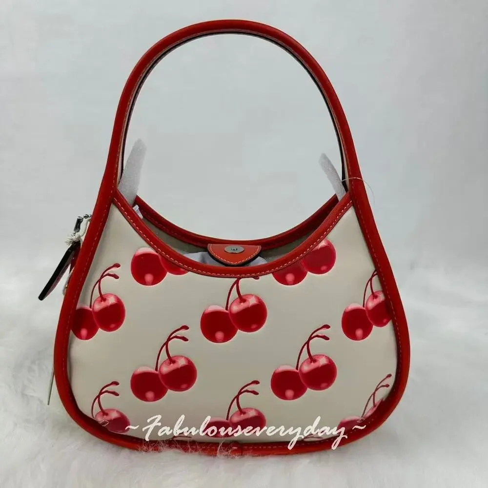 COACH Ergo Bag In Coachtopia Leather With Cherry Print Cloud Multi CL754 NWT
